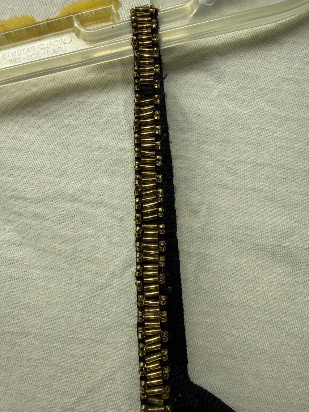 The Limited Black Slip Dress with Gold Embroidery - Picture 3 of 5